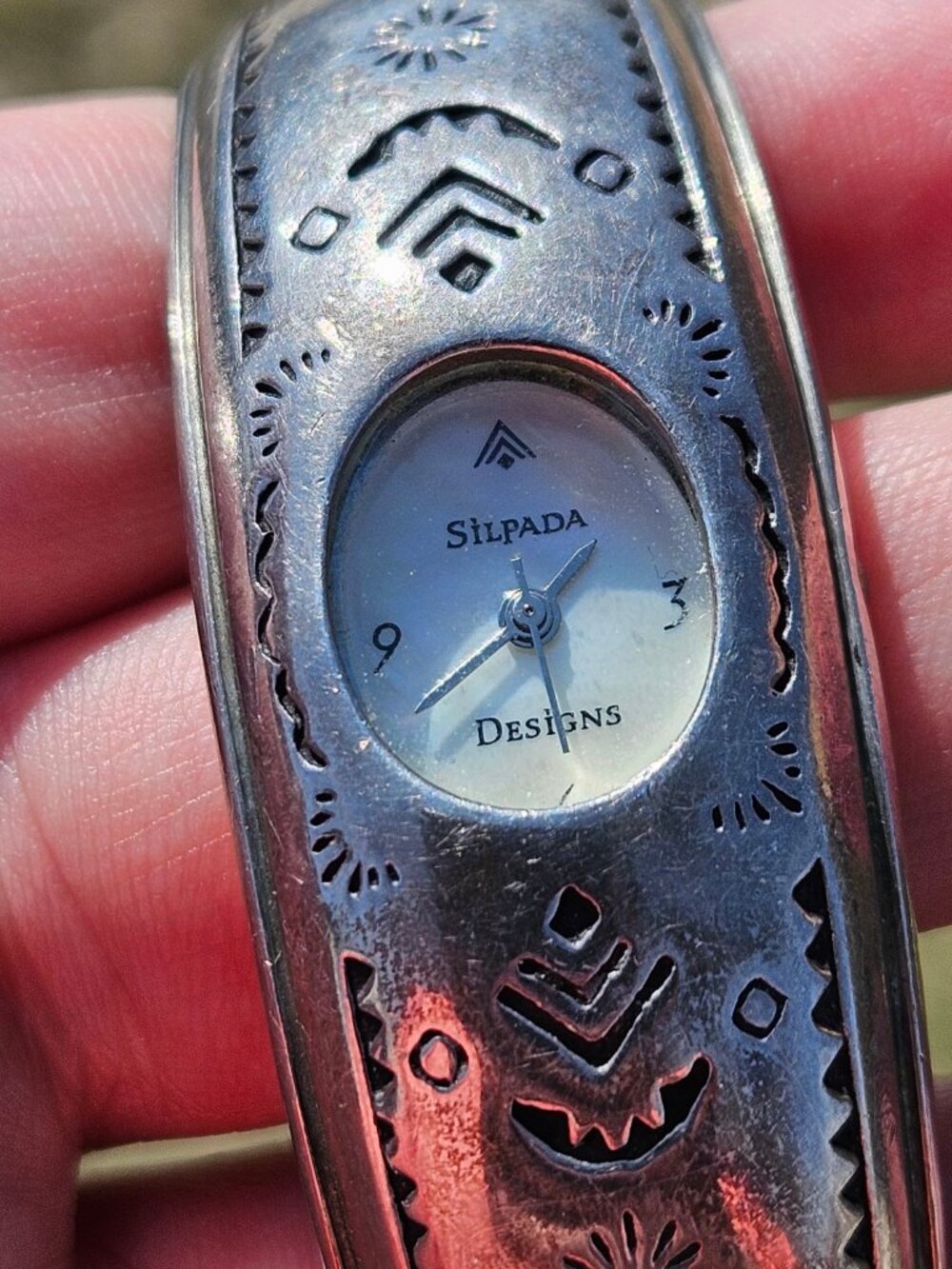 Silpada Designs 925 Sterling Silver Cuff Southwest Style Bangle Watch 5.5 Inches - Picture 3 of 14